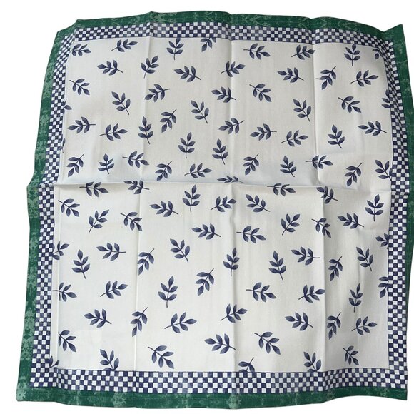Villeroy & boch NEW NIP blue green French Provencal checkerboard LEAF 4 …one pkg - Picture 1 of 5